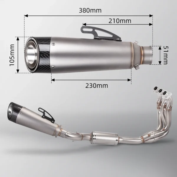 Triumph Trident/ Tiger 660 / Sport 2021-2023  Full System Carbon Tip - Image 3