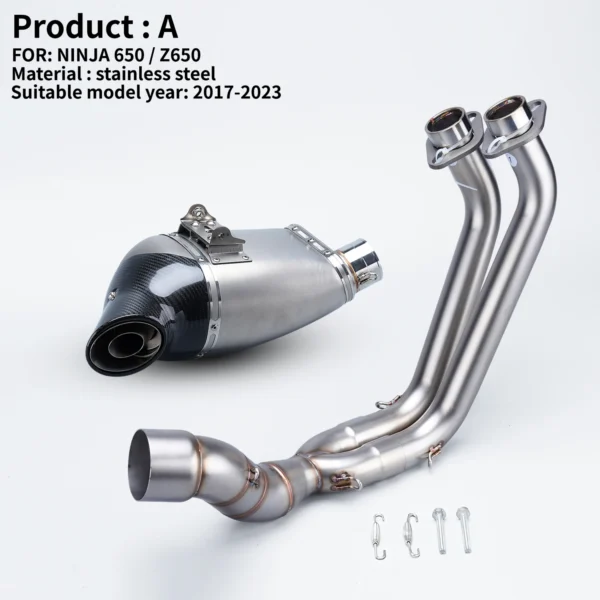 Ninja650 Versys650 Z650 Underbody Full exhaust System 2017-2023 - Image 6